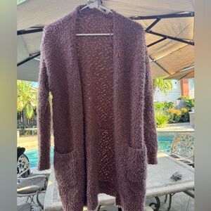 Long sweet rose color cardigan